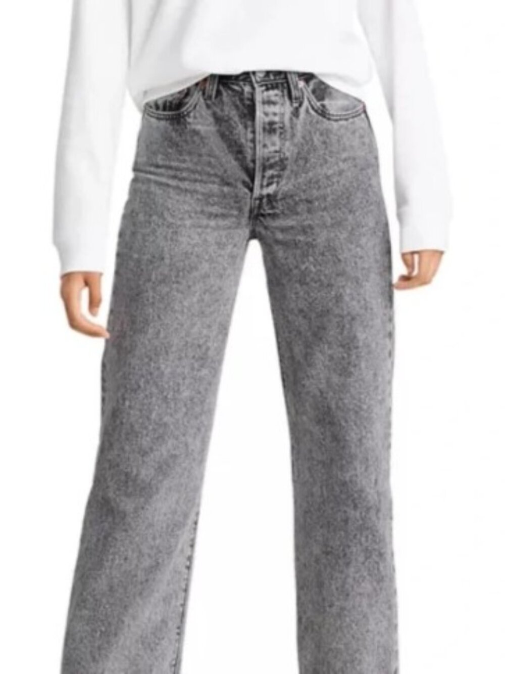 Levi's ribcage Ultra High Ankle in Moon Landing Gray Acid 27